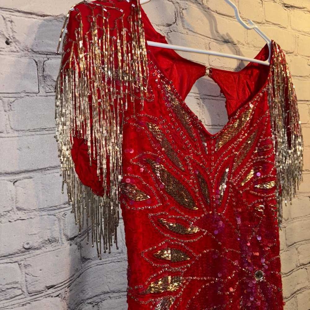 Vintage Las Vegas Alyce Designs Red Sequin Evenin… - image 5