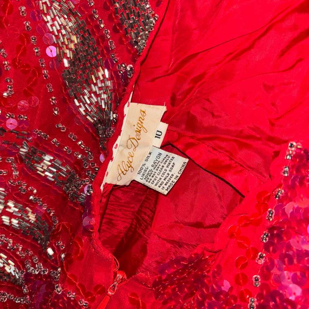 Vintage Las Vegas Alyce Designs Red Sequin Evenin… - image 9