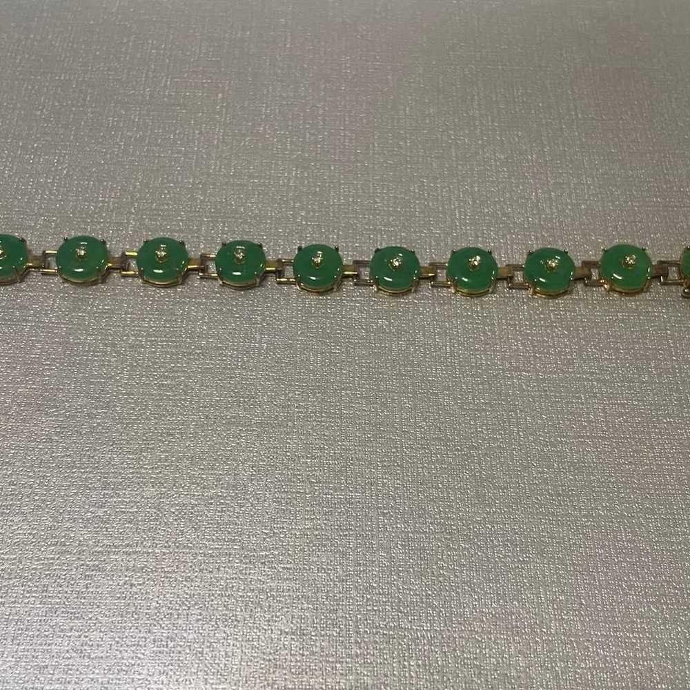 Authentic Green jade gold Bracelet fast day shipp… - image 1