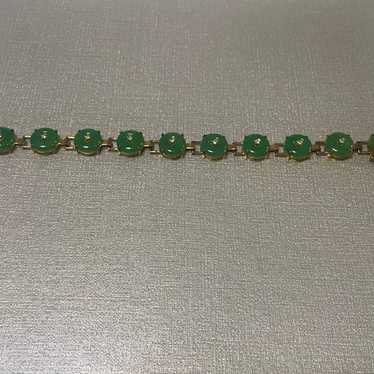 Authentic Green jade gold Bracelet fast day shipp… - image 1