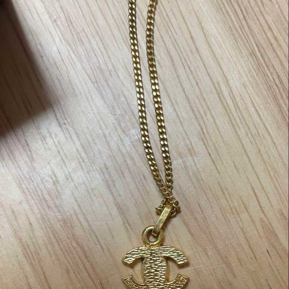 CHANEL♡ Rare ♡ CC Logo Necklace * Gold - image 5