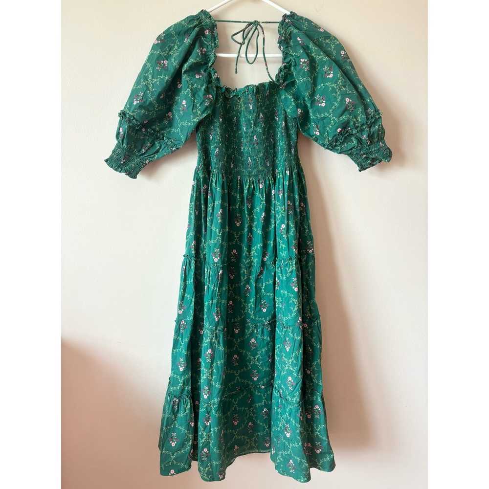 HILL HOUSE Home Nesli Emerald Trellis Dress Midi S - image 11