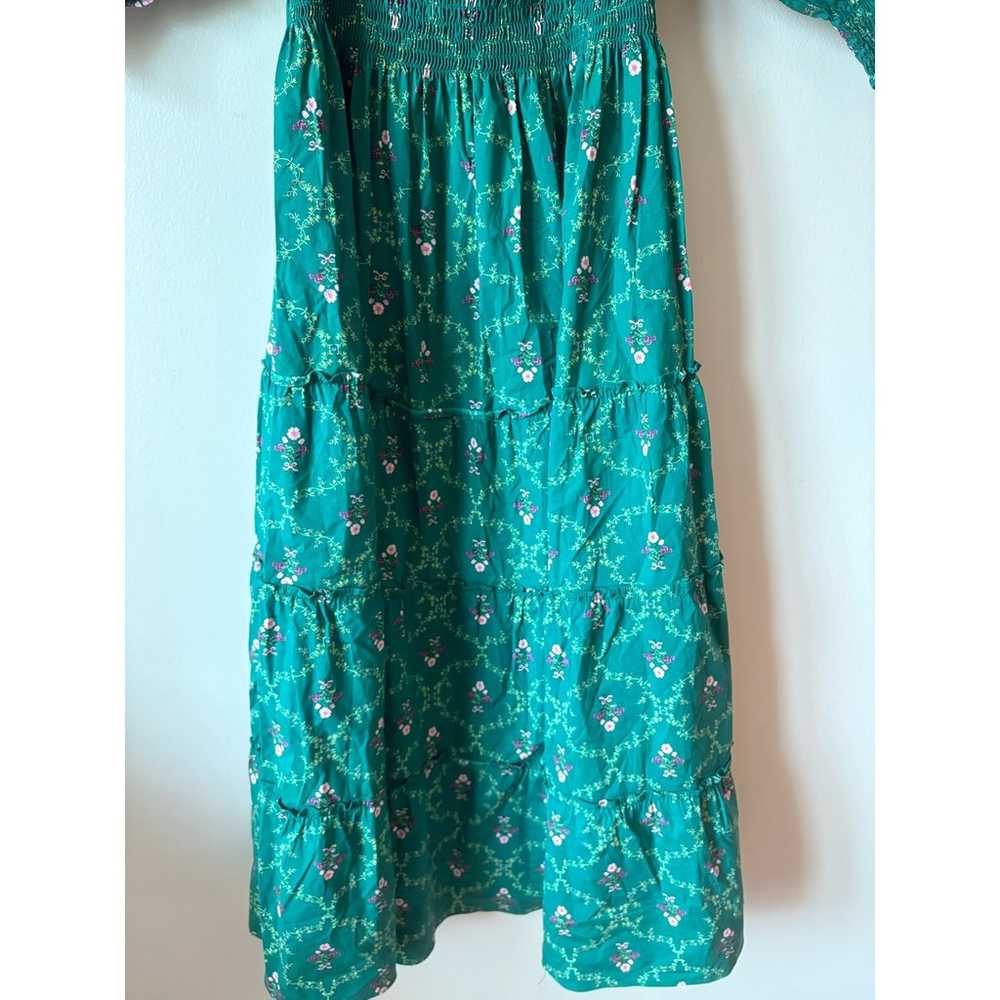 HILL HOUSE Home Nesli Emerald Trellis Dress Midi S - image 6