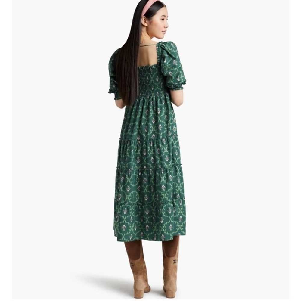 HILL HOUSE Home Nesli Emerald Trellis Dress Midi S - image 8