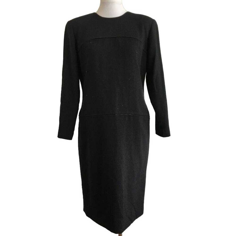 Vintage Travilla Womens Shift Dress 10 Black Mod … - image 1