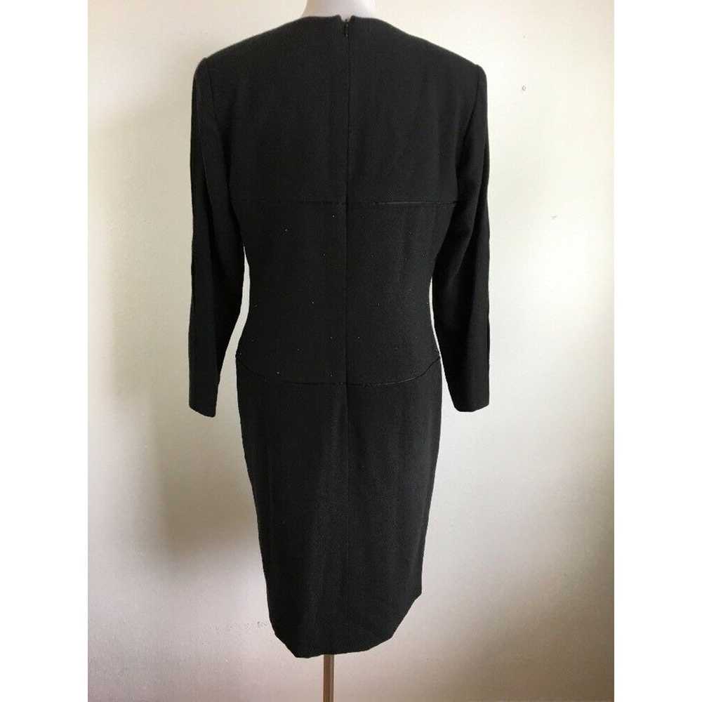 Vintage Travilla Womens Shift Dress 10 Black Mod … - image 5