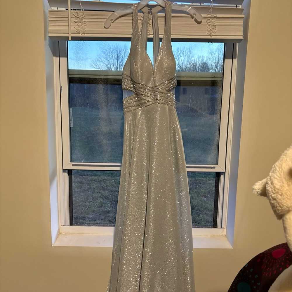 Silver glitter prom dress - image 1