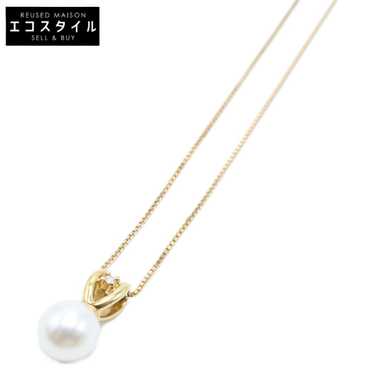 [Used in Japan Necklace] Tasaki K18 0.01 Pearl Di… - image 1