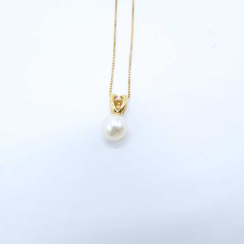 [Used in Japan Necklace] Tasaki K18 0.01 Pearl Di… - image 4