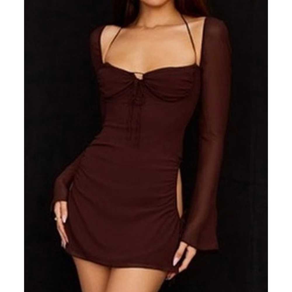 House of CB Baby Chocolate Chiffon Cutout Halter … - image 2