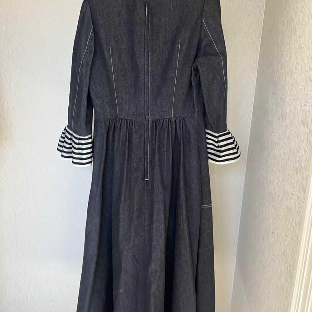 Borders at Balcony Denim Long Dress Size 36 - image 4