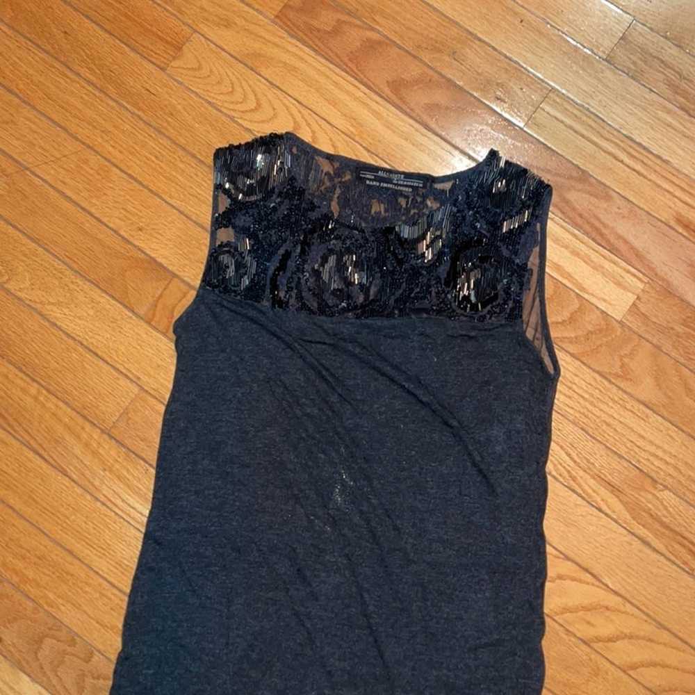 All Saints little black dress lace sheer back 6 - image 5