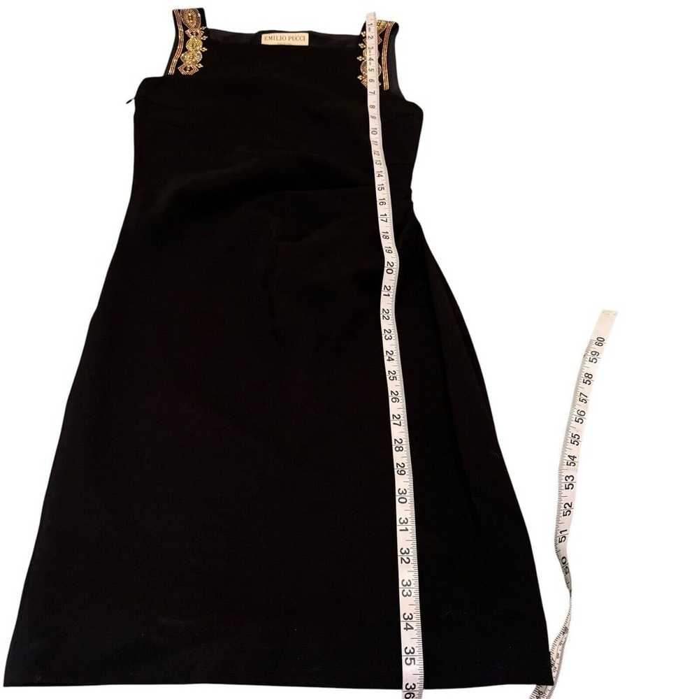 Emilio Pucci Beaded Jersey Drape Black Cocktail D… - image 10