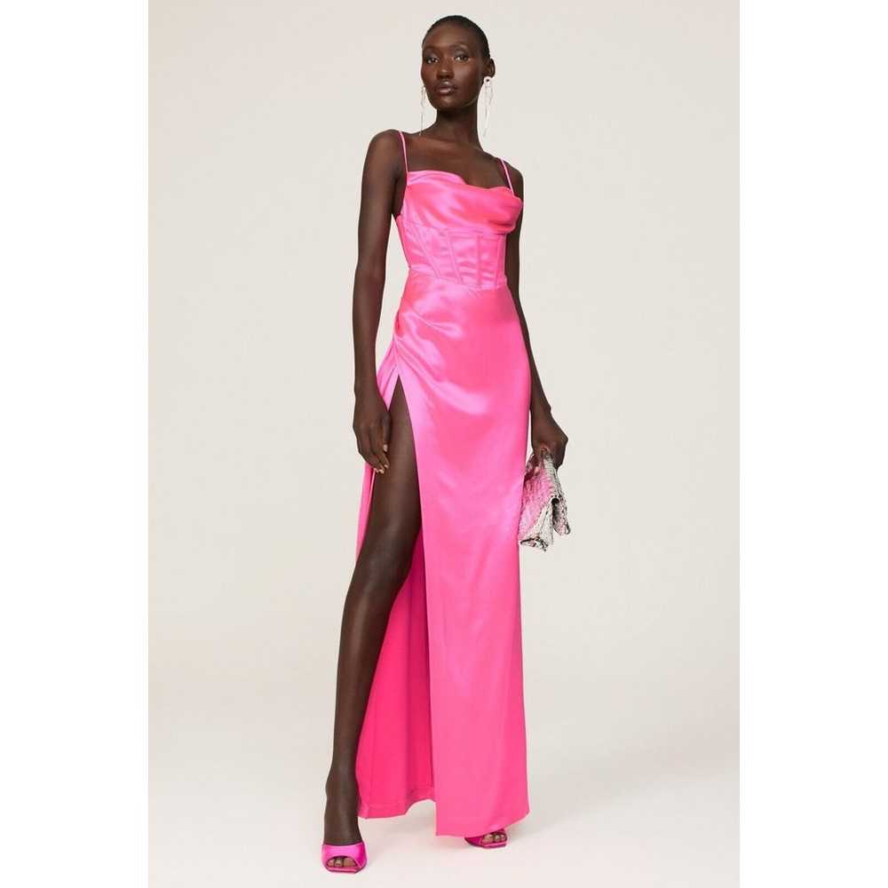 Retrofete Rosa Bustier Draped Neck Maxi Dress Hyp… - image 1