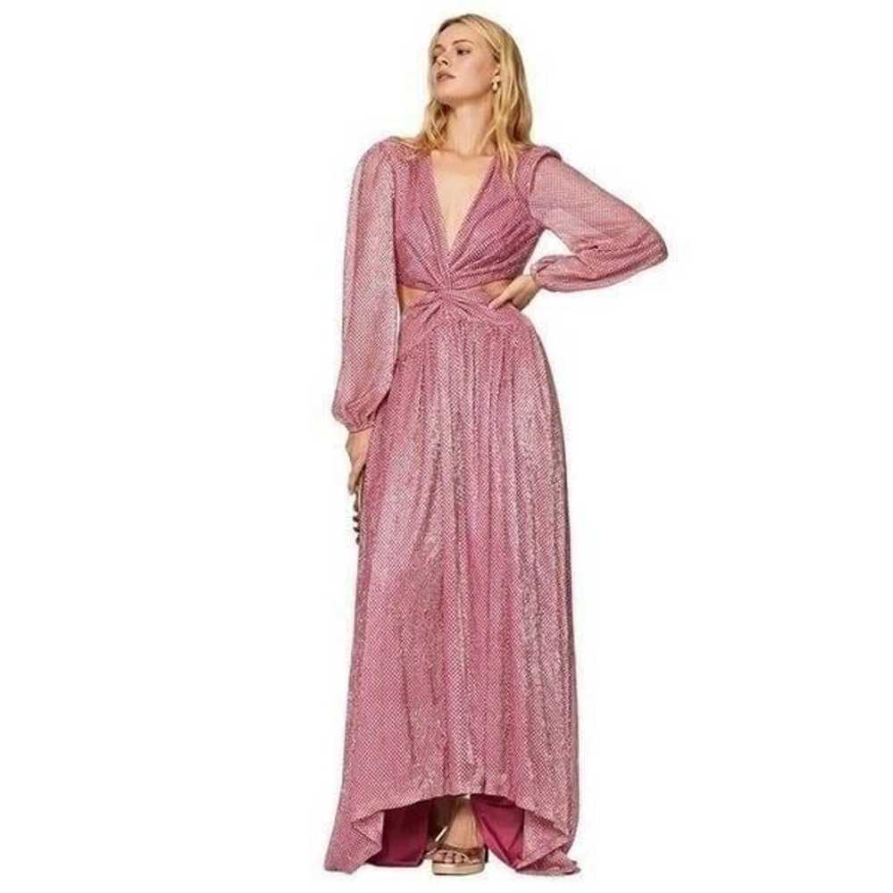 Ramy Brook Lebron Metallic Cutout Gown in Pink 8 … - image 1