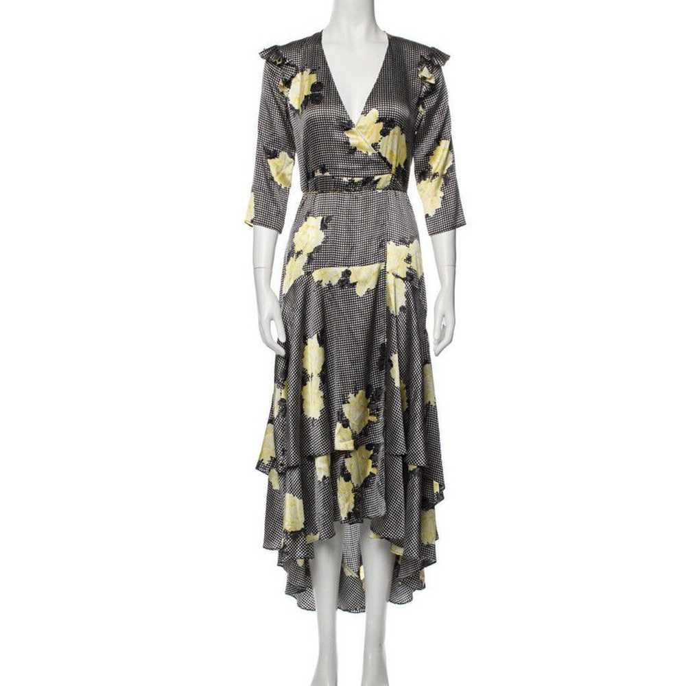 Ganni Calla Yellow Floral Silk Wrap Dress Assymet… - image 10