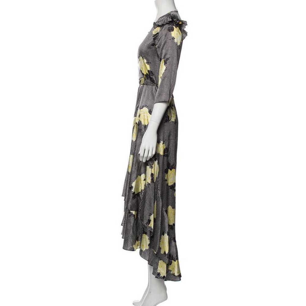 Ganni Calla Yellow Floral Silk Wrap Dress Assymet… - image 11