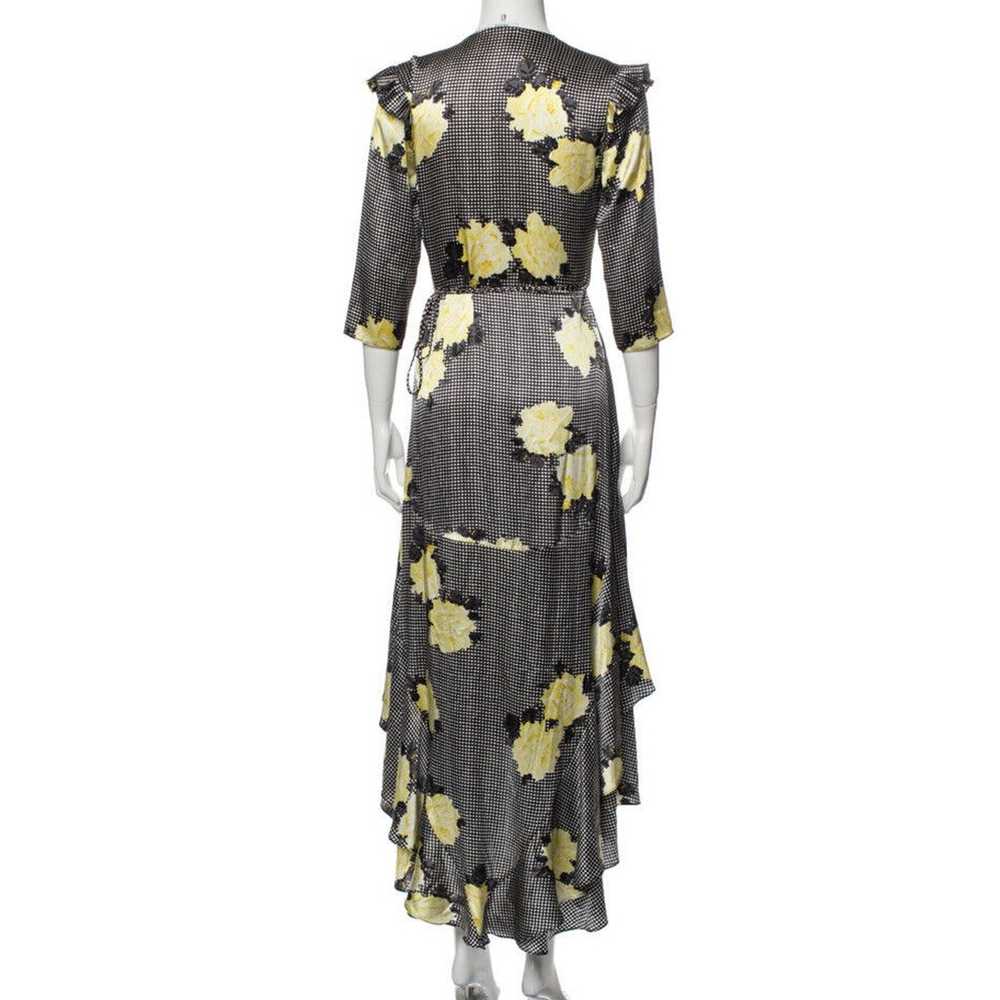 Ganni Calla Yellow Floral Silk Wrap Dress Assymet… - image 12