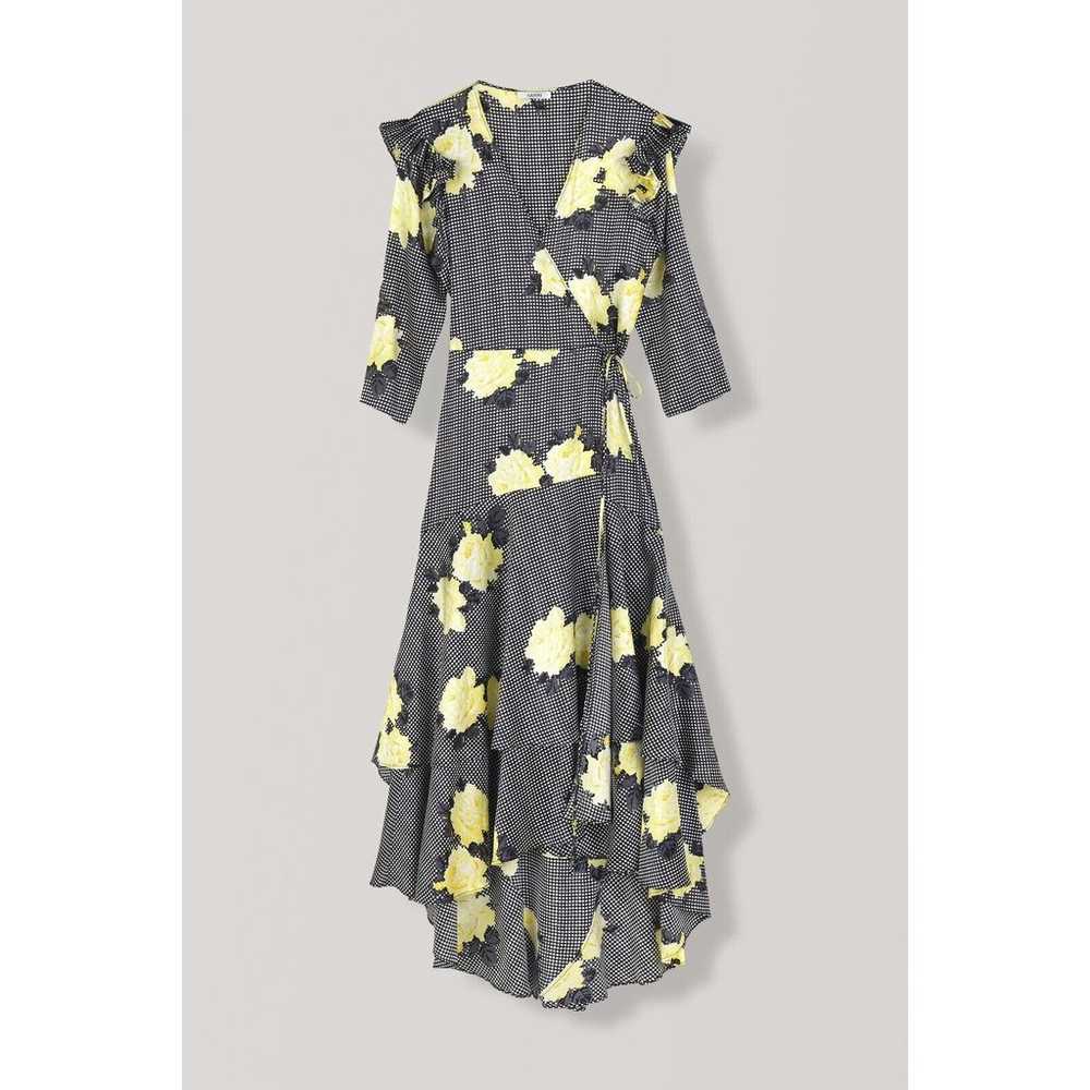 Ganni Calla Yellow Floral Silk Wrap Dress Assymet… - image 7