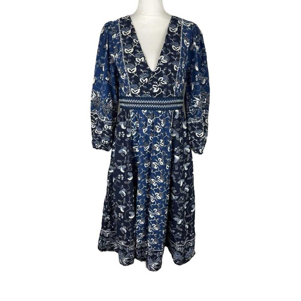 Ulla Johnson Iona Midi Dress Indigo Blue 3/4 Ball… - image 3