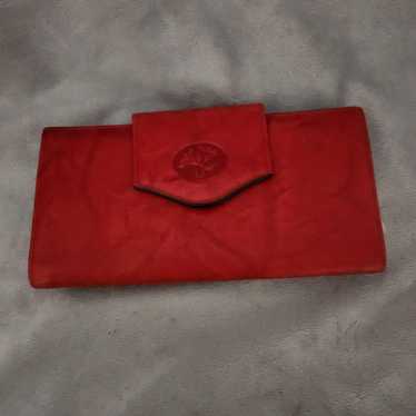 Vintage Buxton women's red organizer wallet clutch