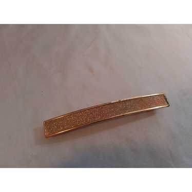 Vintage Gold Tone Glitter Hair Barrette Clip - image 1