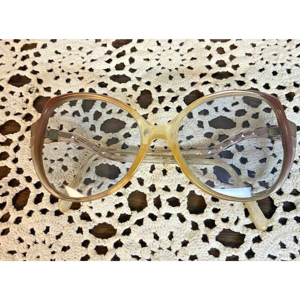 Vintage Large Frame Eyeglasses Oversized Retro Fa… - image 4