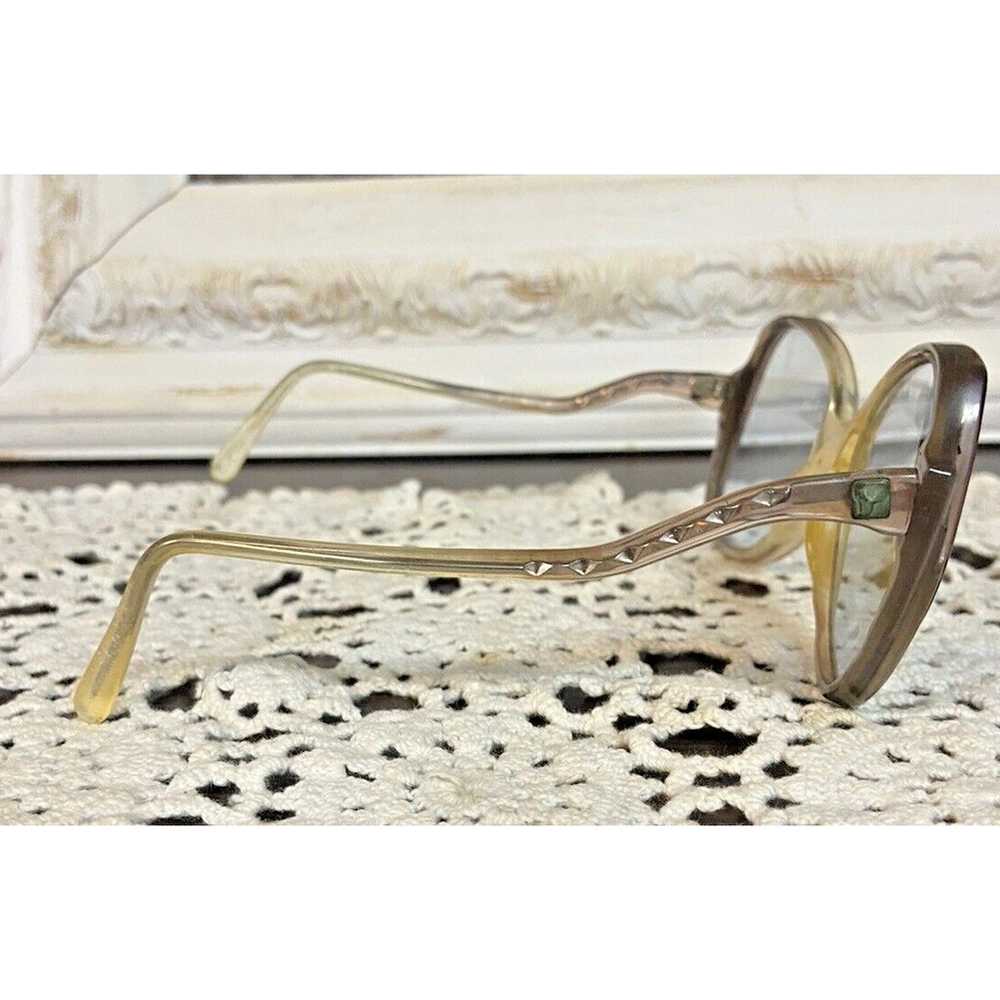 Vintage Large Frame Eyeglasses Oversized Retro Fa… - image 5