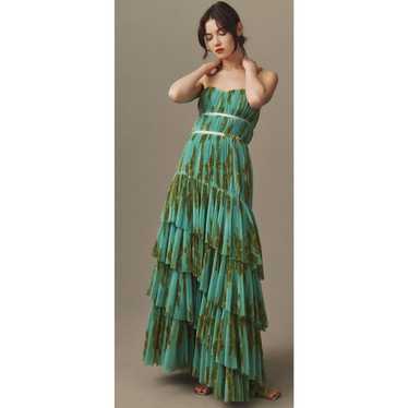 Hutch Lanza Strapless Tiered Ruffle Maxi Dress 6 … - image 1