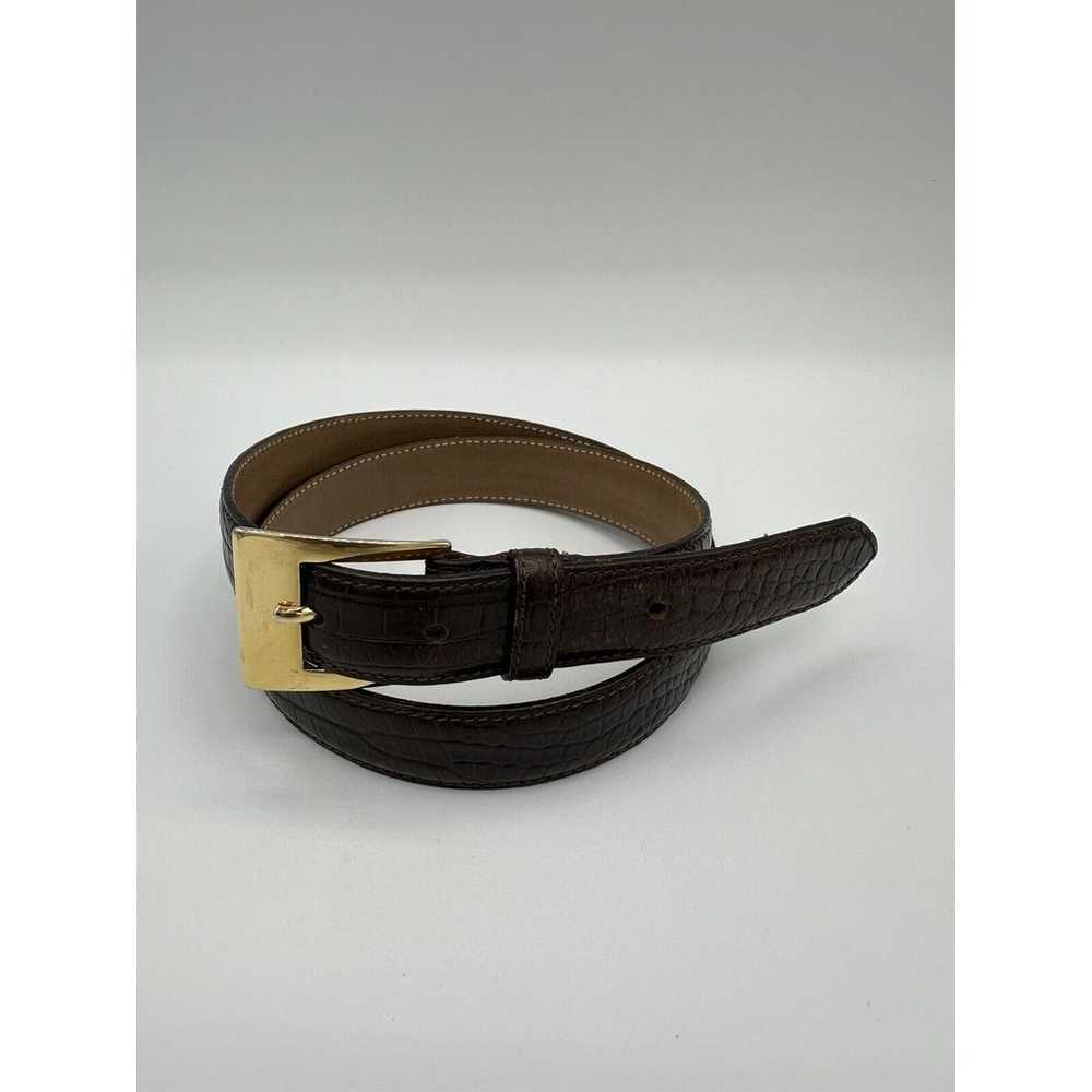 Talbots Dark Brown Genuine Leather Croc Belt Wome… - image 12