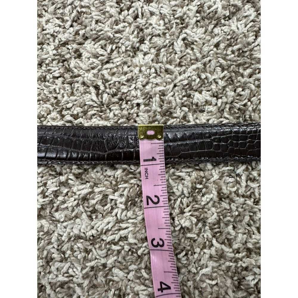 Talbots Dark Brown Genuine Leather Croc Belt Wome… - image 6