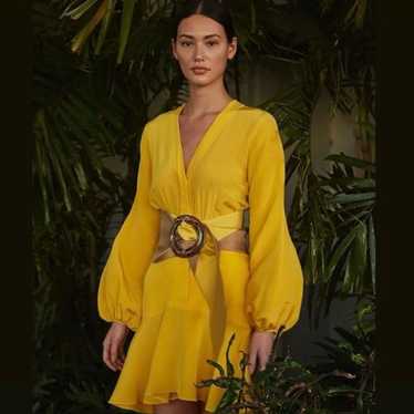 Silvia Tcherassi Dress Marigold Yellow Silk Long … - image 1