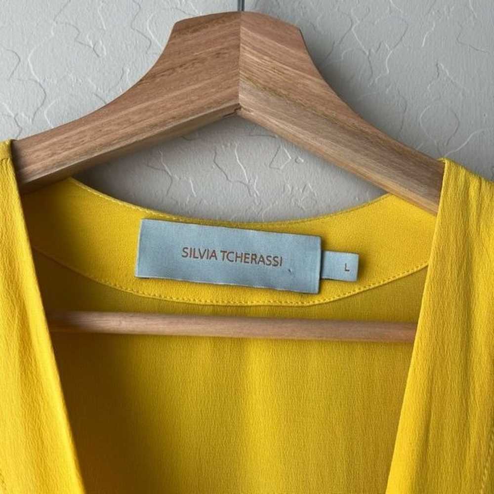 Silvia Tcherassi Dress Marigold Yellow Silk Long … - image 5