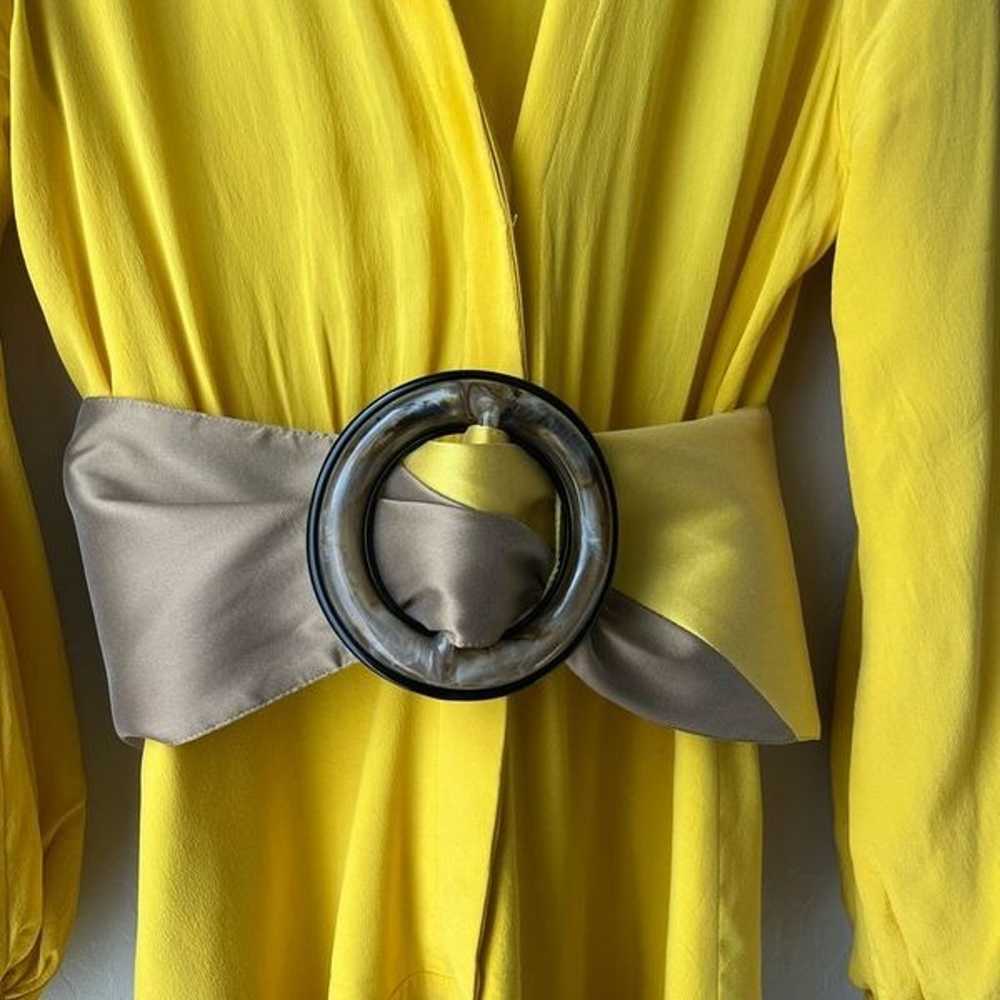 Silvia Tcherassi Dress Marigold Yellow Silk Long … - image 6