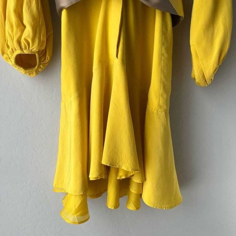 Silvia Tcherassi Dress Marigold Yellow Silk Long … - image 7