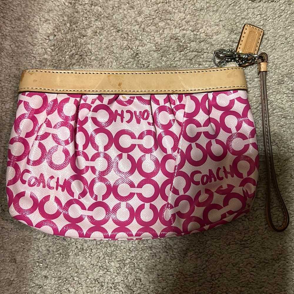 Coach Medium Signature Wristlet -Pink - image 1