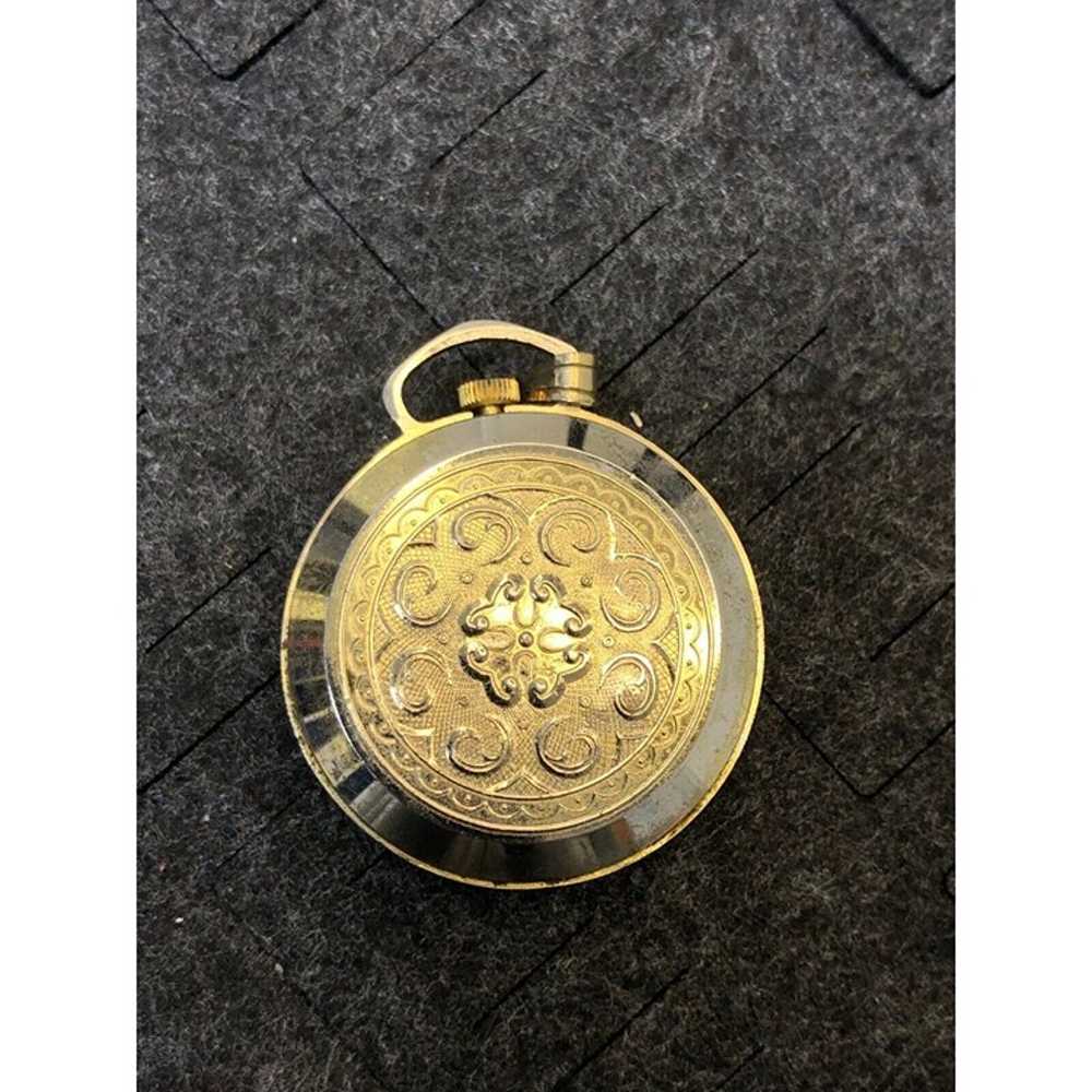 Vintage Caroline Analog Pocket Watch Gold Tone - … - image 3