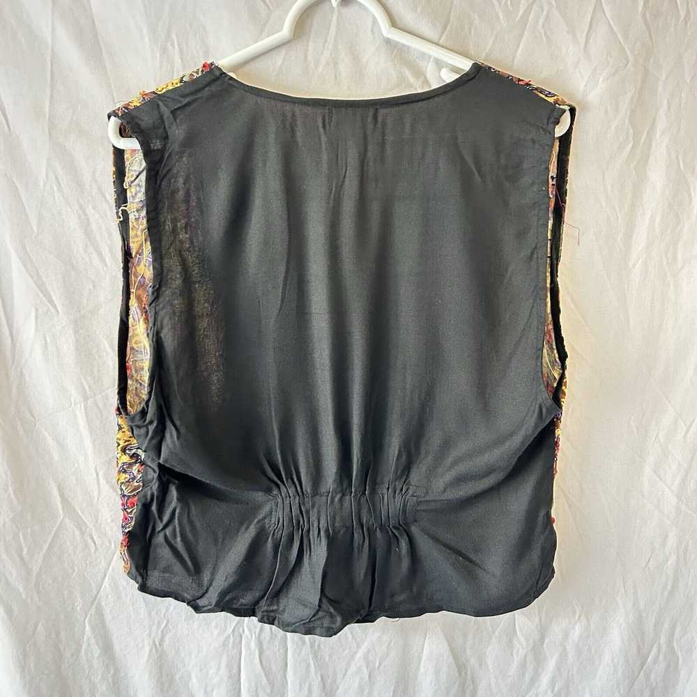 Vintage 70s Maximalist Vest Top Medium Eclectic A… - image 4