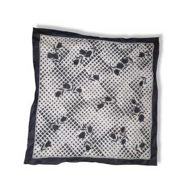 Vintage Polyester Black & white tulip pattern sca… - image 1