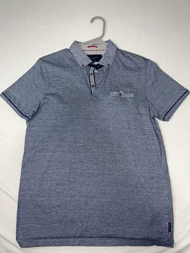 Ted Baker Ted Baker Blue/White Polo - Size Medium