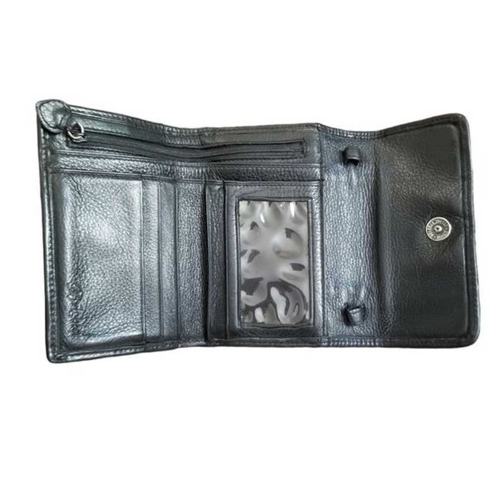 Brighton Croc Embossed Braided Leather Tri-Fold W… - image 2