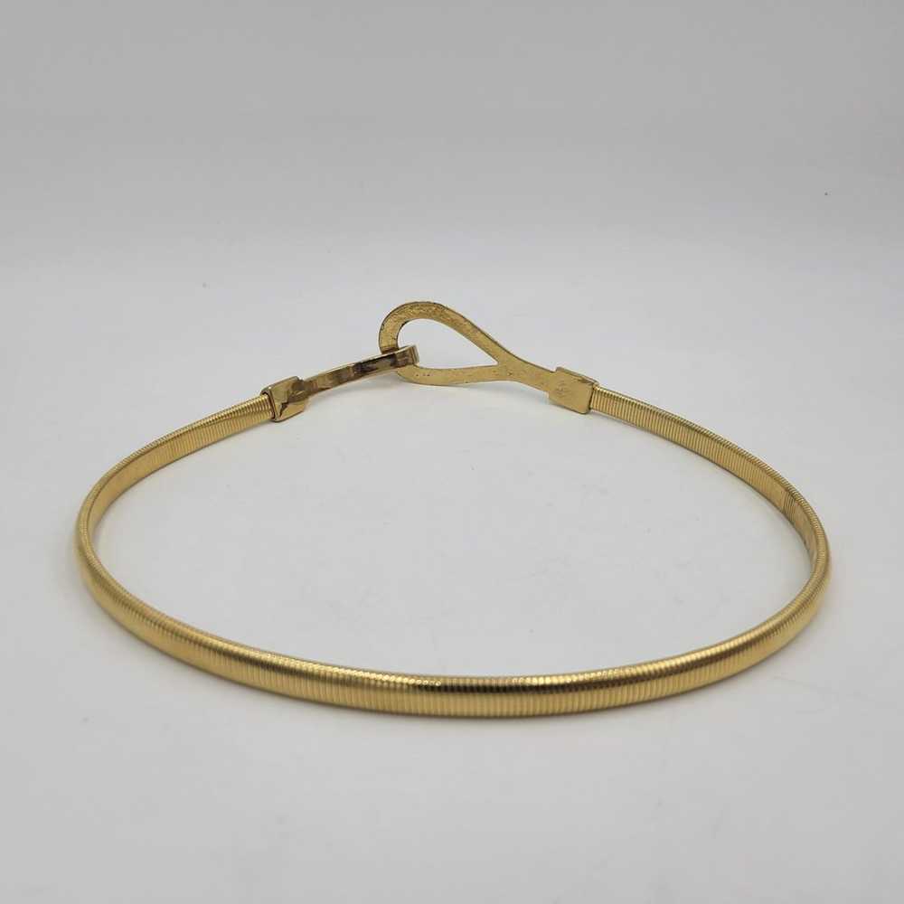 Vintage Simple Hook Gold Tone Belt 20"-24" - image 3