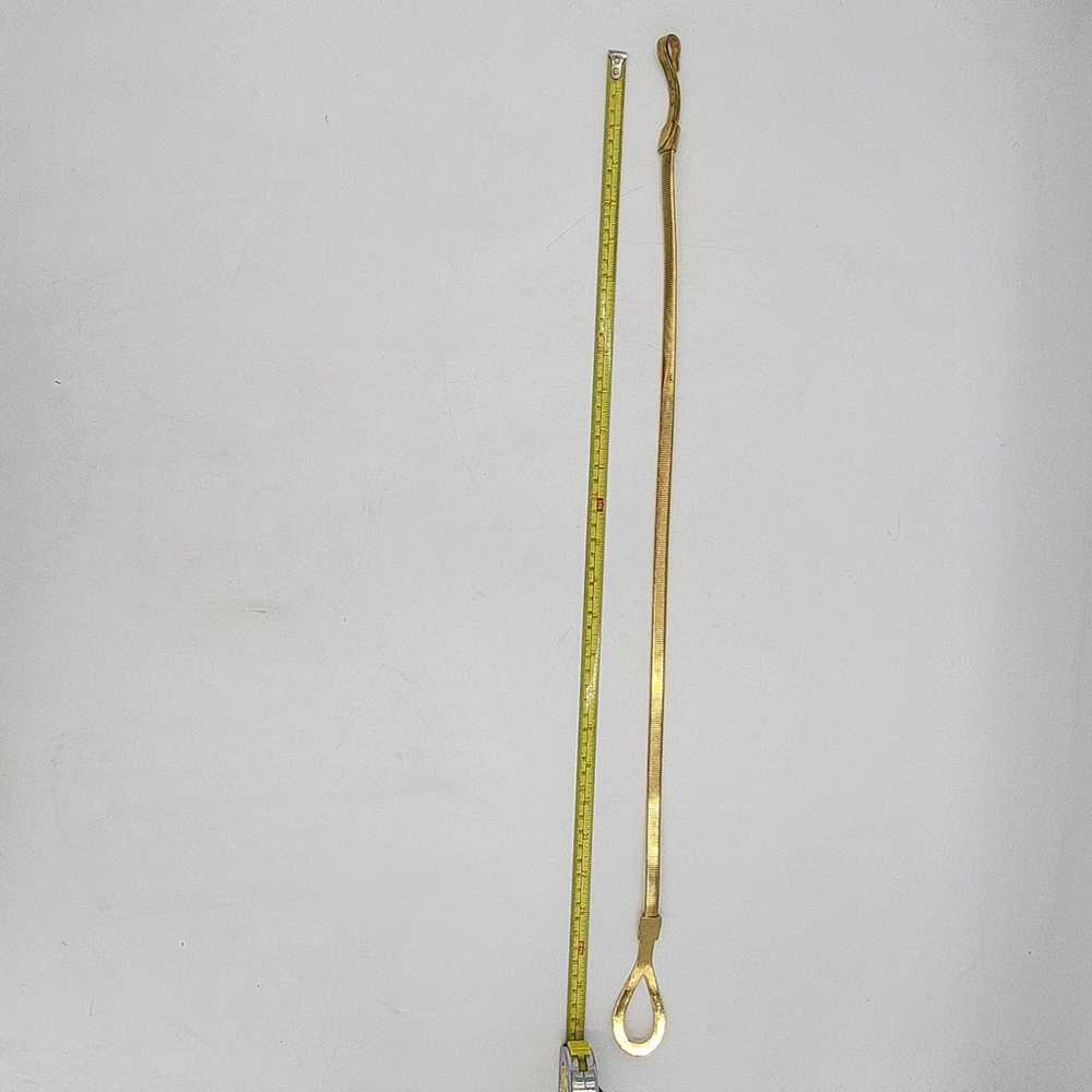 Vintage Simple Hook Gold Tone Belt 20"-24" - image 5