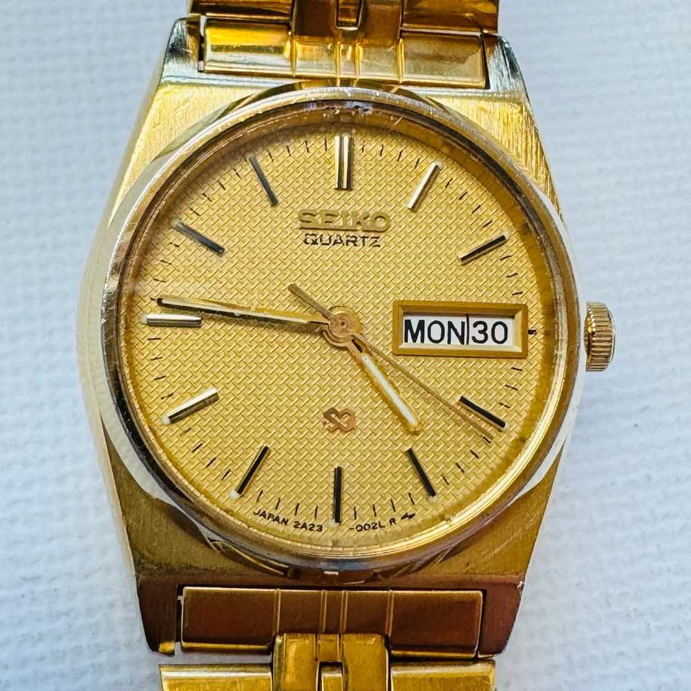 Vintage Seiko SQ Day/Date Women's Gold Plated Dre… - image 11