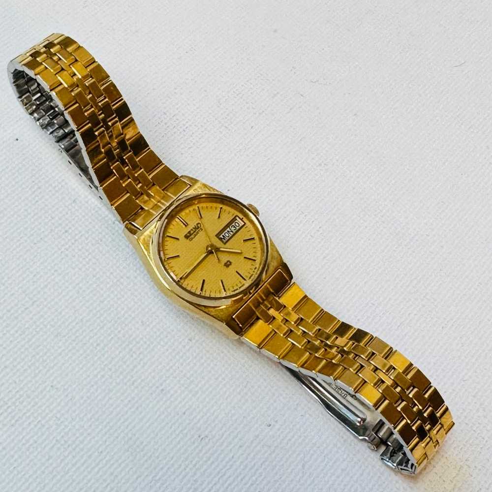 Vintage Seiko SQ Day/Date Women's Gold Plated Dre… - image 8