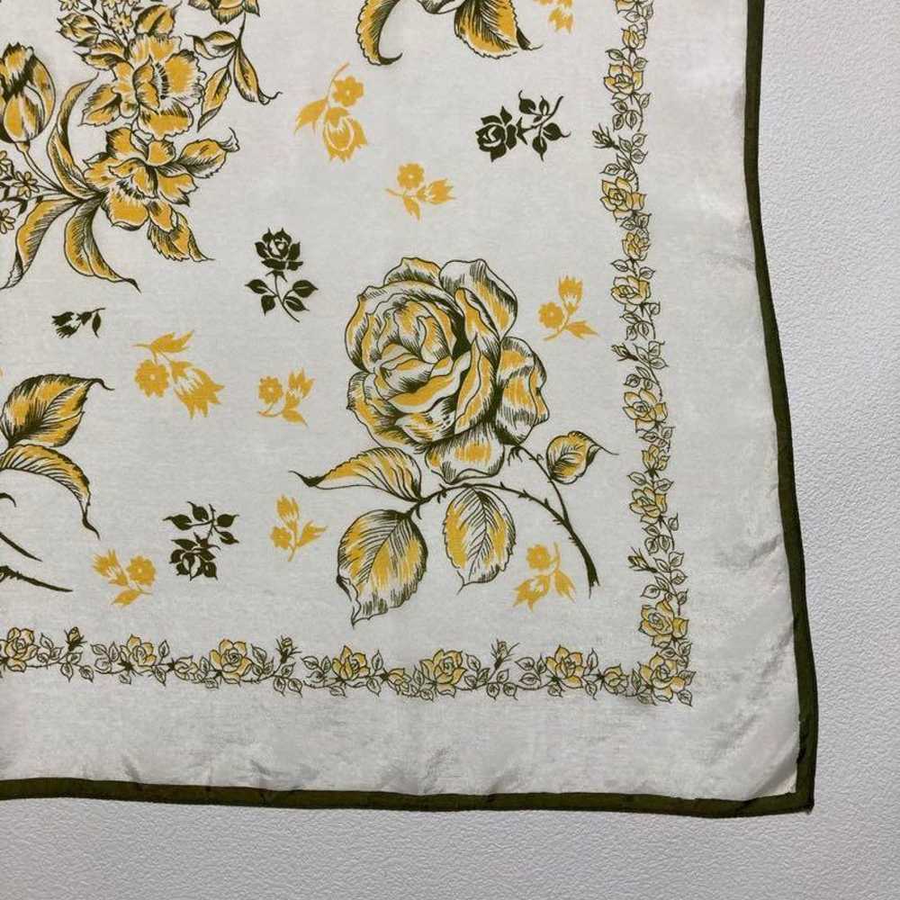 Vintage Large Scarf Rose Flower Botanical Tattoo - image 4