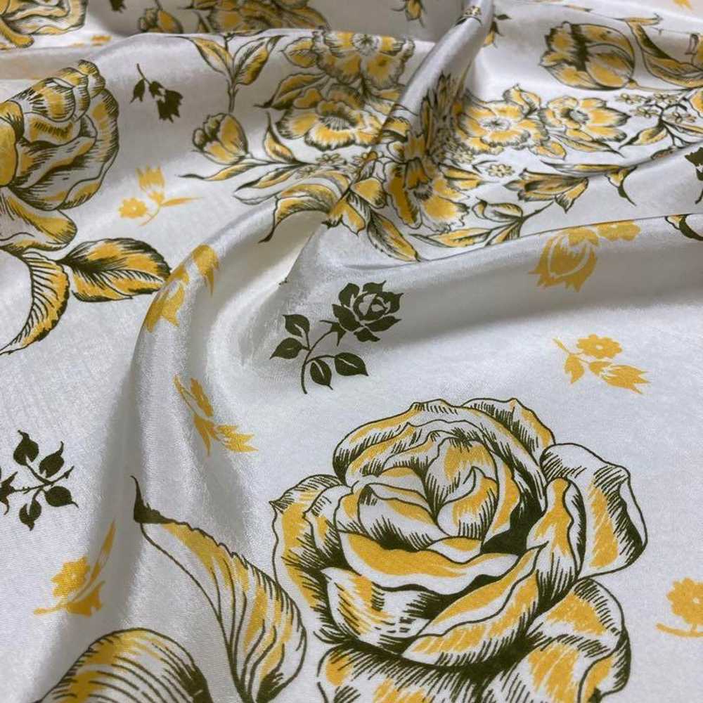 Vintage Large Scarf Rose Flower Botanical Tattoo - image 5