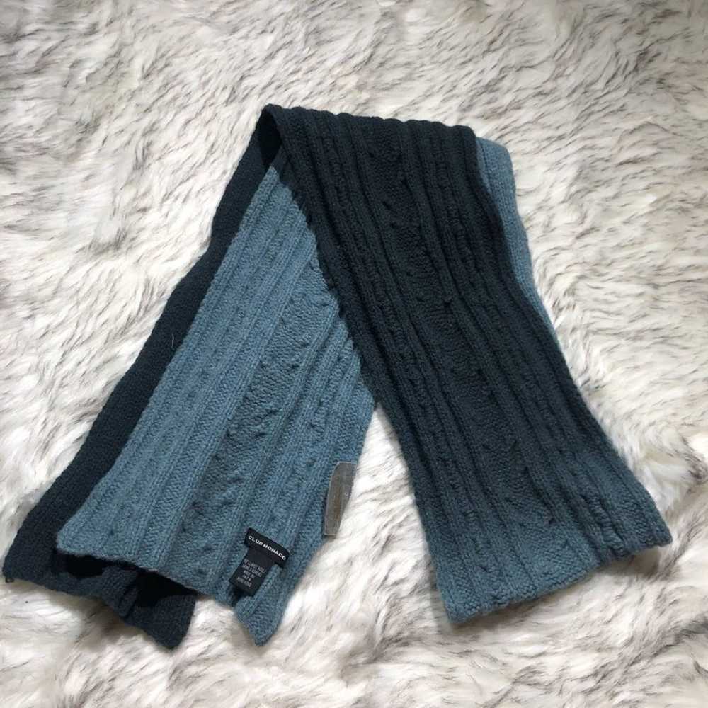 Club Monaco 100% lambs wool ombré blue tones cabl… - image 5