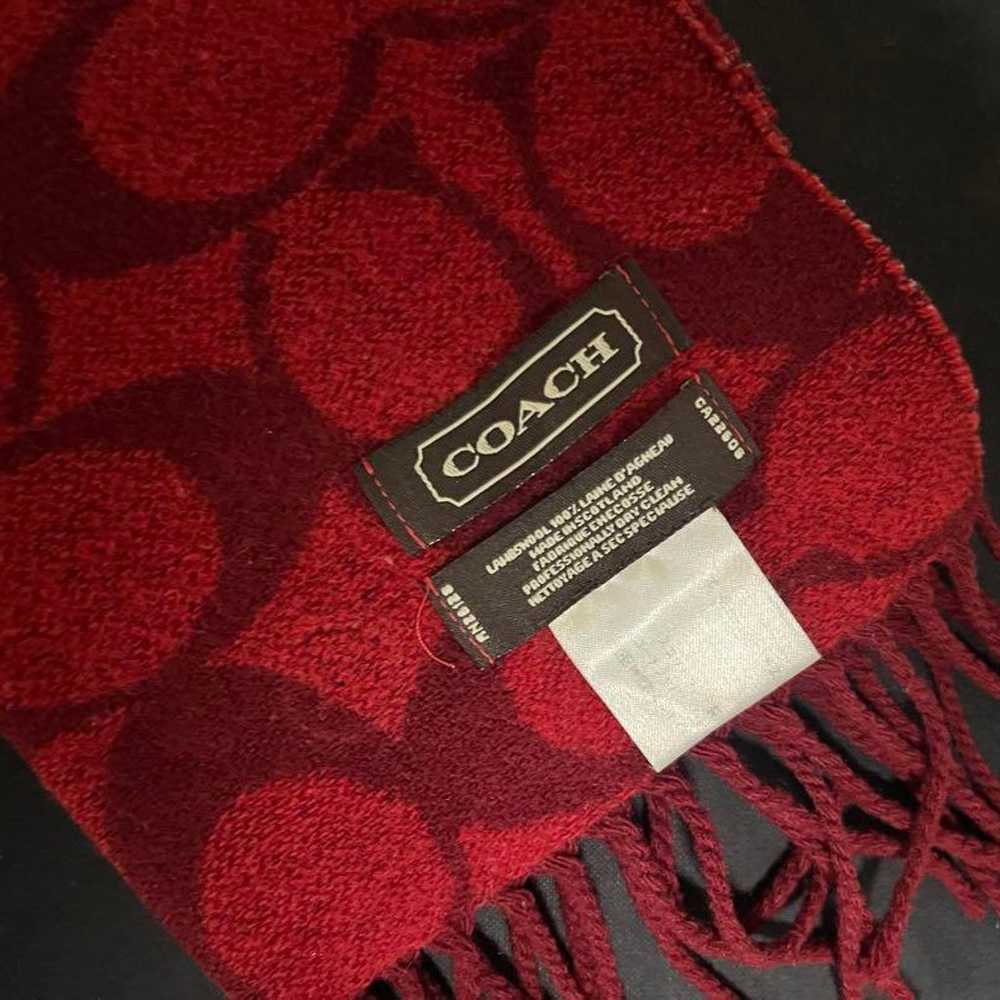 Vintage COACH Signature Wool Scarf Red - image 2