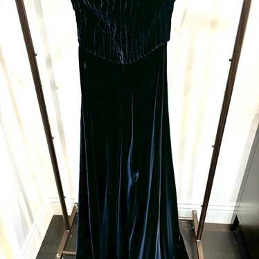 Etro Navy Strapless Velvet Gown - image 1